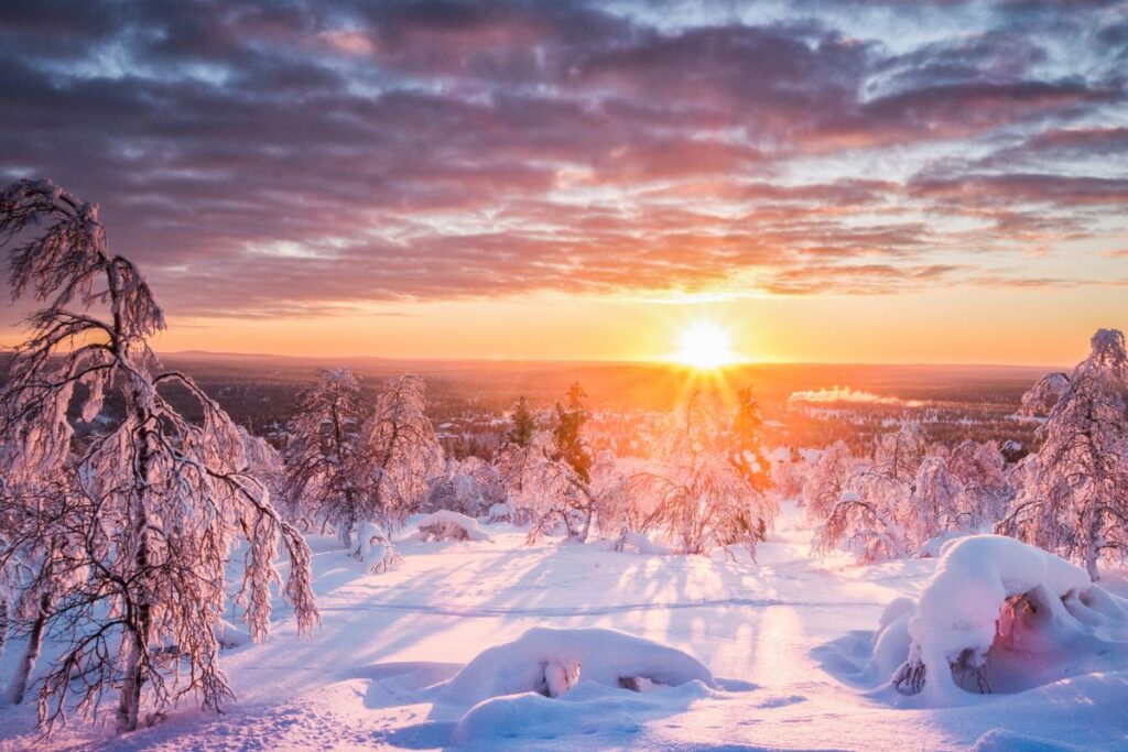 Coucher de soleil en Laponie