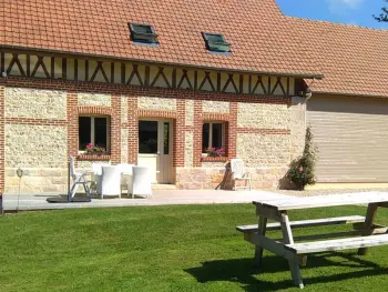 Cottage in Canouville,Charmante Maison de Ferme, 3 Chambres, Proche Plages, Wi-Fi, Jardin, Accueil Petits Chiens FR-1-441-56 N°832911