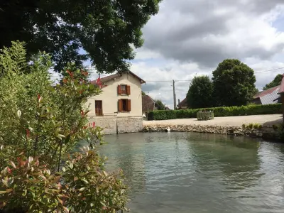 Gite à Lhuître,Ancien moulin rénové avec terrasse sur rivière, parking, jardin, proche de Troyes, animaux acceptés FR-1-543-126 N°834018