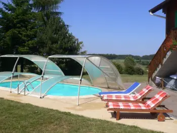 Gite in Le Val d'Ajol,Chalet cosy avec piscine privée au Val-d'Ajol, 3 chambres FR-1-589-597 N°959791