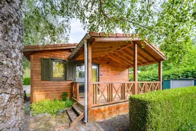 Territoire de Belfort, Chalet à Leval,  Camping du Lac de la Seigneurie - Chalet CONFORT Alpina 28 m² (1 chambre + 1 chambre mezzanine) + poële à bois(032a) 1050614 N°986213